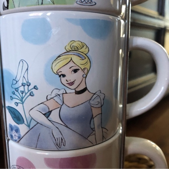 Disney Princess set of 4 stackable ceramic mugs with stand - Picture 4 of 9